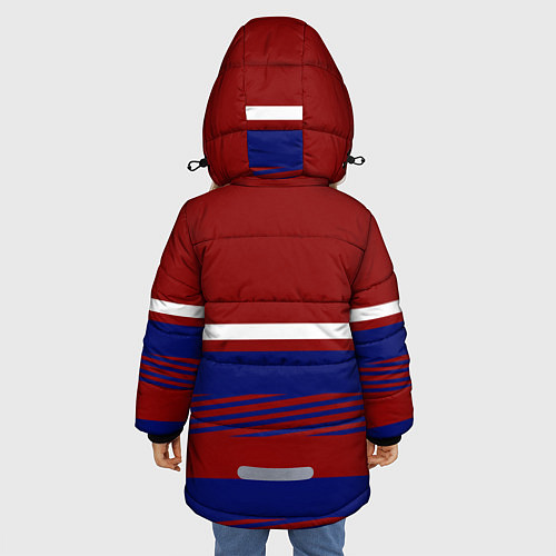 Зимняя куртка для девочки Герб РФ: Красный стиль / 3D-Черный – фото 4
