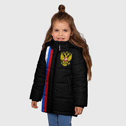 Куртка зимняя для девочки Россия: Линия триколор, цвет: 3D-черный — фото 2