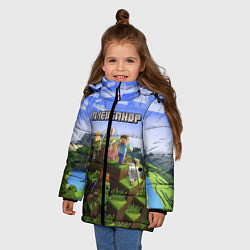 Куртка зимняя для девочки Майнкрафт: Александр, цвет: 3D-черный — фото 2