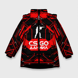 Куртка зимняя для девочки CS:GO - Даниил, цвет: 3D-черный