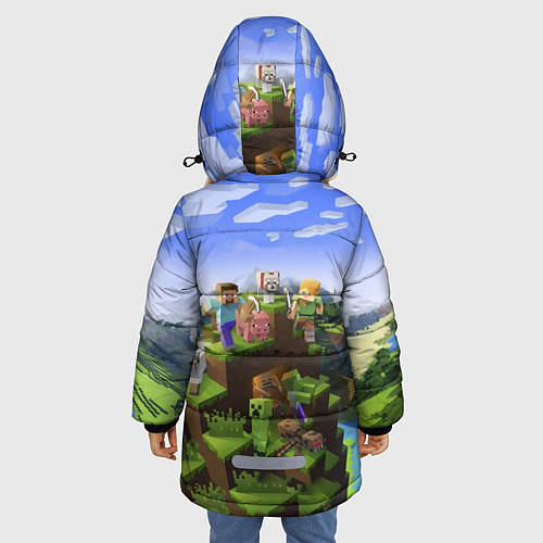 Зимняя куртка для девочки Майнкрафт: Костя / 3D-Черный – фото 4