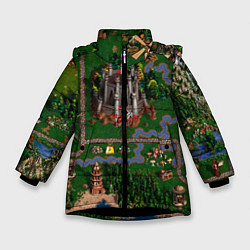 Куртка зимняя для девочки Heroes III: Map, цвет: 3D-черный