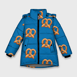 Куртка зимняя для девочки Любитель крендельков, цвет: 3D-светло-серый