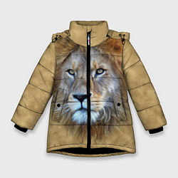 Куртка зимняя для девочки Песчаный лев, цвет: 3D-черный