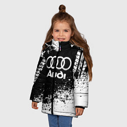Куртка зимняя для девочки Audi: Black Spray, цвет: 3D-черный — фото 2