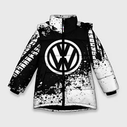 Куртка зимняя для девочки Volkswagen: Black Spray, цвет: 3D-черный