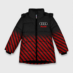 Куртка зимняя для девочки Audi: Red Lines, цвет: 3D-черный