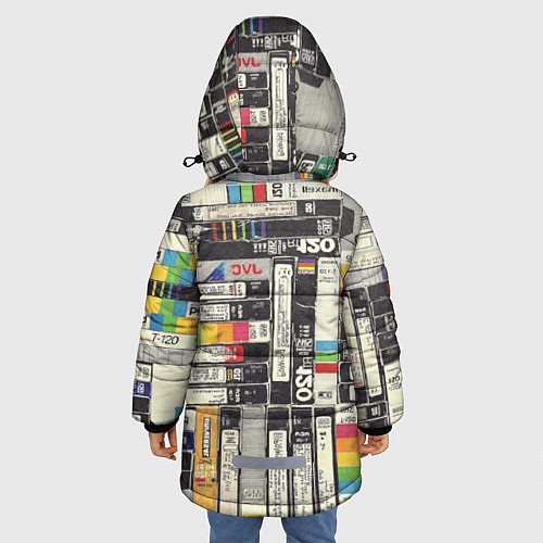 Зимняя куртка для девочки VHS-кассеты / 3D-Черный – фото 4