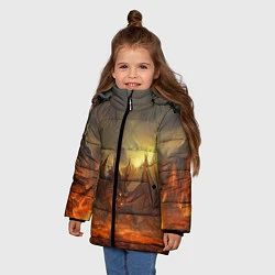 Куртка зимняя для девочки Linage II: Fire Dragon, цвет: 3D-красный — фото 2