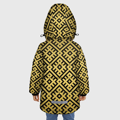 Зимняя куртка для девочки Обережная вышивка / 3D-Светло-серый – фото 4