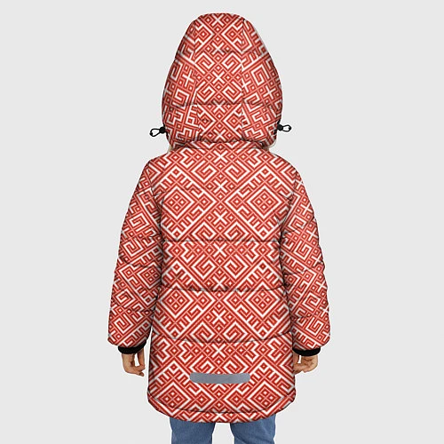 Зимняя куртка для девочки Обережная вышивка / 3D-Черный – фото 4