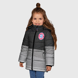Куртка зимняя для девочки ФК Бавария: Серый стиль, цвет: 3D-светло-серый — фото 2