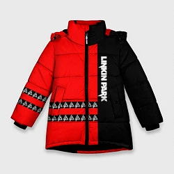 Куртка зимняя для девочки Linkin Park: Red & Black, цвет: 3D-черный