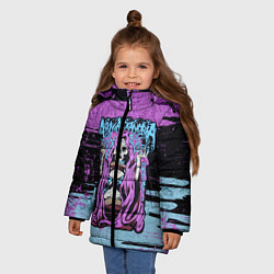 Куртка зимняя для девочки Asking Alexandria: Purple Death, цвет: 3D-черный — фото 2