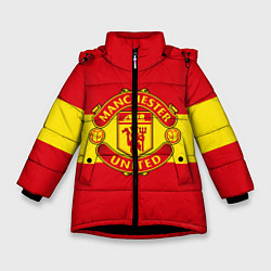 Куртка зимняя для девочки FC Man United: Red Style, цвет: 3D-черный