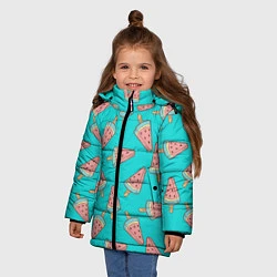Куртка зимняя для девочки Стиль арбузного мороженного, цвет: 3D-черный — фото 2