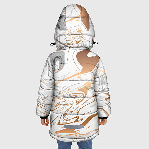 Зимняя куртка для девочки Золотой акрил / 3D-Черный – фото 4