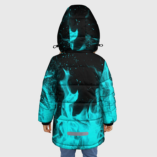 Зимняя куртка для девочки R6S: Turquoise Flame / 3D-Черный – фото 4