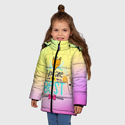 Куртка зимняя для девочки You are the best, цвет: 3D-черный — фото 2