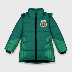 Куртка зимняя для девочки Сборная Мексики: Домашняя ЧМ-2018, цвет: 3D-черный