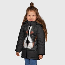 Куртка зимняя для девочки Cavalier King Charles, цвет: 3D-черный — фото 2