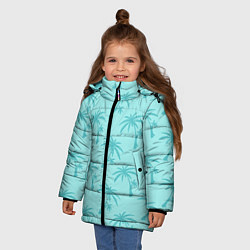 Куртка зимняя для девочки GTA VC: Blue Palms, цвет: 3D-черный — фото 2