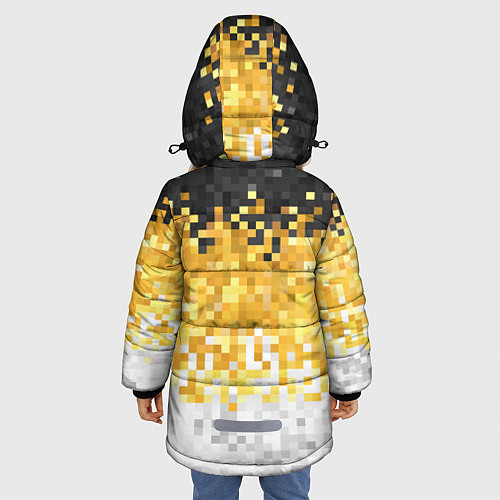 Зимняя куртка для девочки Имперский флаг пикселами / 3D-Черный – фото 4