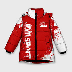 Куртка зимняя для девочки Eat Sleep JDM: Red Style, цвет: 3D-черный