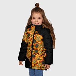 Куртка зимняя для девочки Славянская роспись, цвет: 3D-черный — фото 2