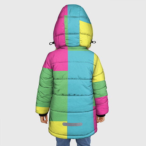 Зимняя куртка для девочки Поп-арт котик / 3D-Черный – фото 4