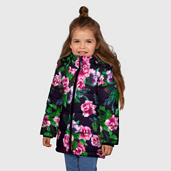 Куртка зимняя для девочки Розы во тьме, цвет: 3D-черный — фото 2
