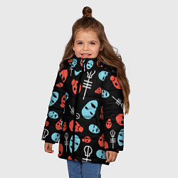 Куртка зимняя для девочки Twenty One Pilots: Faces, цвет: 3D-черный — фото 2
