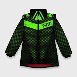 Куртка зимняя для девочки N7: Green Armor, цвет: 3D-красный