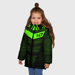 Куртка зимняя для девочки N7: Green Armor, цвет: 3D-красный — фото 2