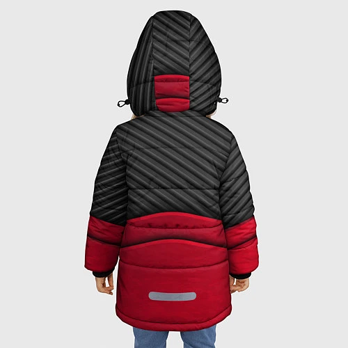 Зимняя куртка для девочки Infiniti: Red Carbon / 3D-Черный – фото 4