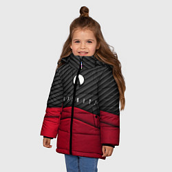 Куртка зимняя для девочки Infiniti: Red Carbon, цвет: 3D-черный — фото 2