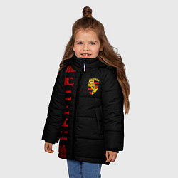 Куртка зимняя для девочки Porsche: Red Line, цвет: 3D-черный — фото 2