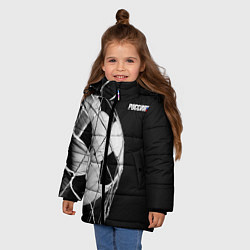 Куртка зимняя для девочки Болельщик России, цвет: 3D-черный — фото 2