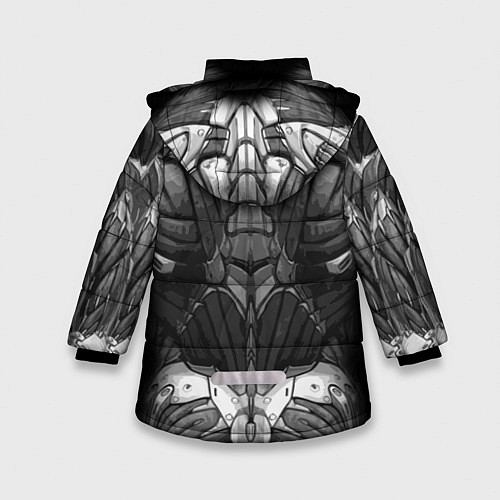 Зимняя куртка для девочки Экзоскелет / 3D-Светло-серый – фото 2
