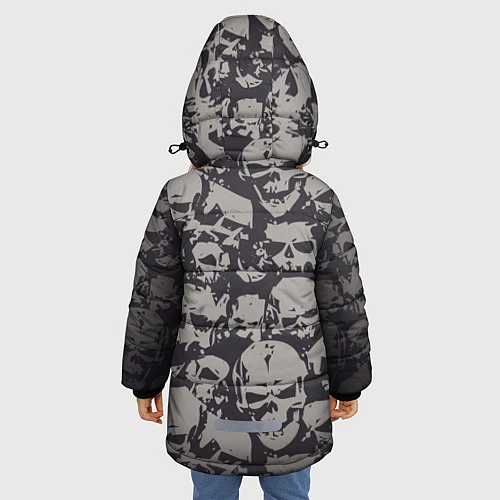Зимняя куртка для девочки Демонические черепа / 3D-Черный – фото 4