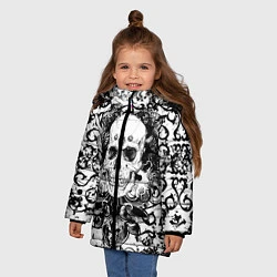 Куртка зимняя для девочки Grunge Skull, цвет: 3D-светло-серый — фото 2