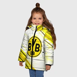 Куртка зимняя для девочки Borussia, цвет: 3D-черный — фото 2