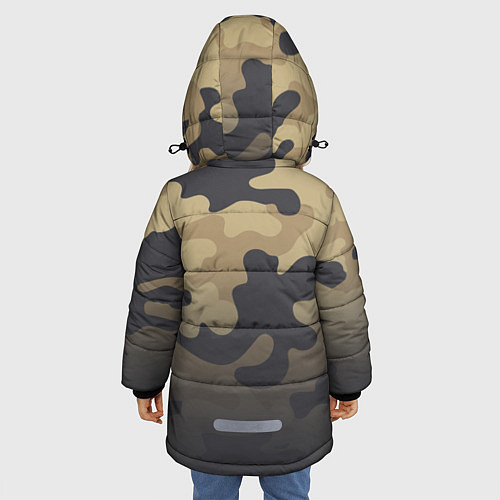 Зимняя куртка для девочки Camouflage Khaki / 3D-Красный – фото 4