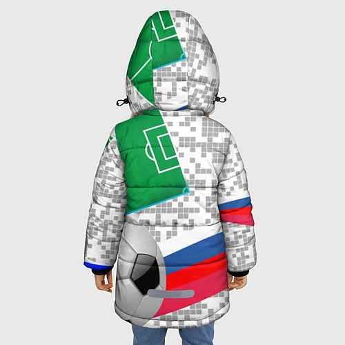 Зимняя куртка для девочки Русский футбол / 3D-Черный – фото 4