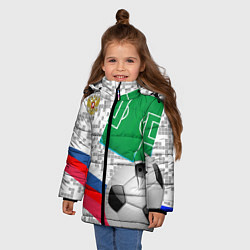 Куртка зимняя для девочки Русский футбол, цвет: 3D-красный — фото 2