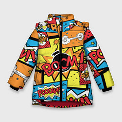 Куртка зимняя для девочки Boom Pop Art, цвет: 3D-красный