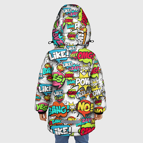 Зимняя куртка для девочки Pop art Fashion / 3D-Черный – фото 4