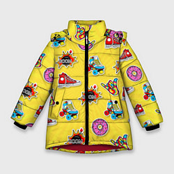 Куртка зимняя для девочки Pop Art, цвет: 3D-красный