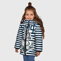 Куртка зимняя для девочки Якорь ВМФ, цвет: 3D-черный — фото 2