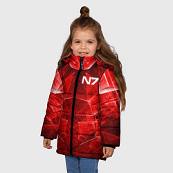 Куртка зимняя для девочки Mass Effect: Red Armor N7, цвет: 3D-черный — фото 2